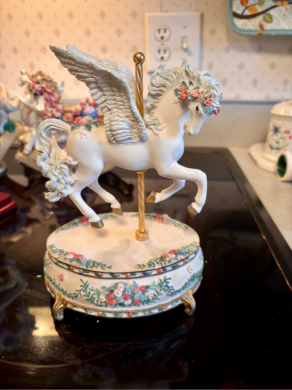 Collectible White Porcelain Music Box